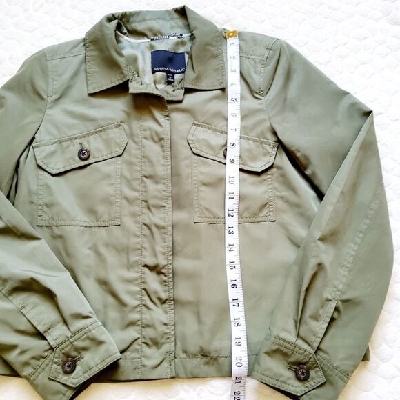 Banana Republic bomber jacket petite olive army S - Picture 9 of 10